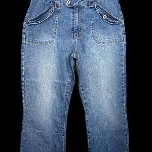 Vintage KIKIT Denim Cargo Capris  - Size 10